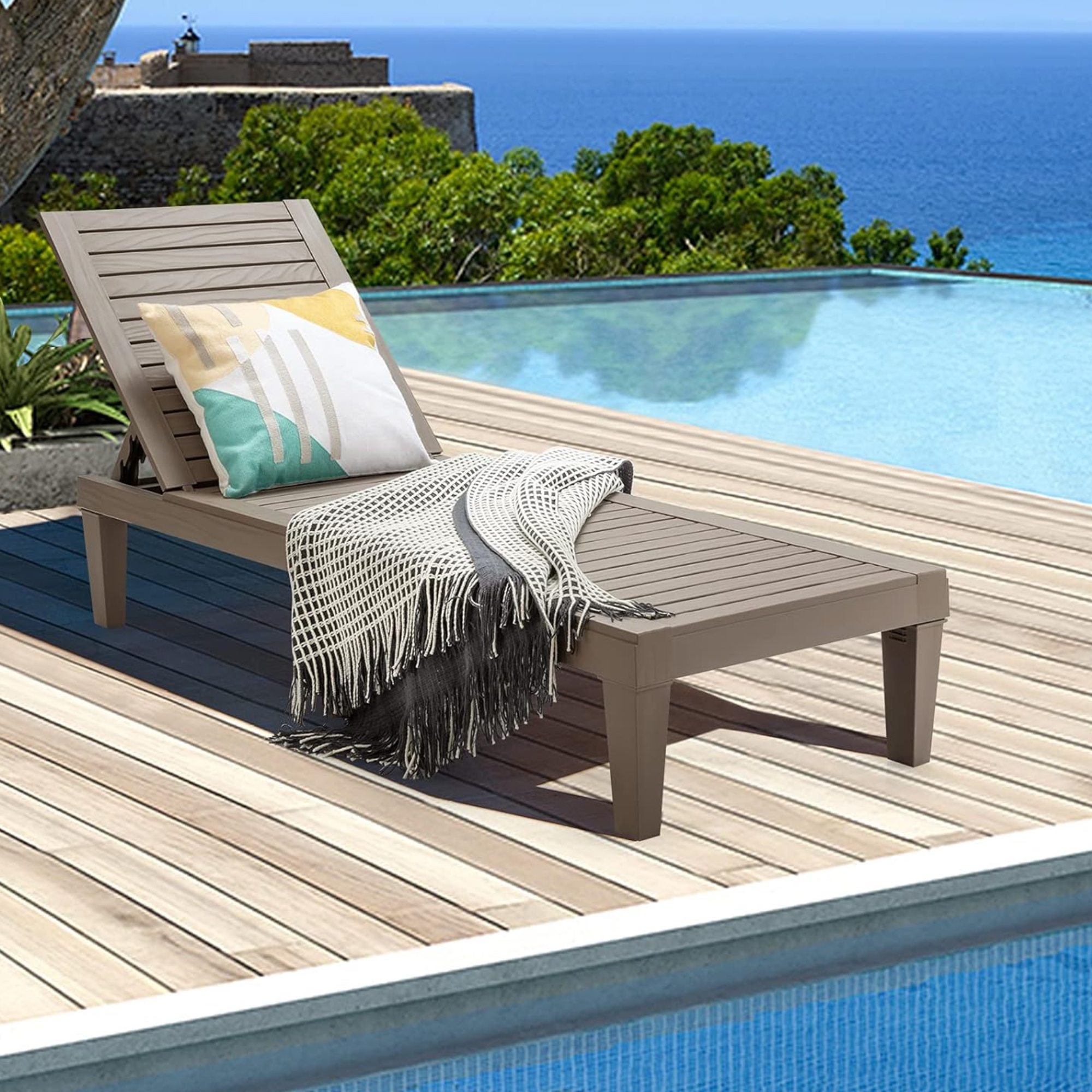 sun lounger by a pool