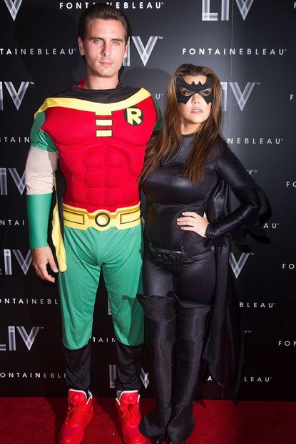 Kourtney Kardashian and Scott Disick as Batman and Robin