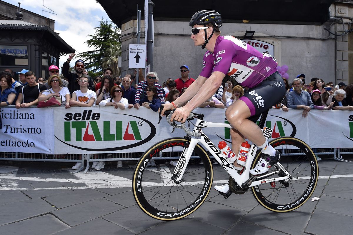 Andr&eacute; Greipel was too far back in the pack to contest the stage 5 sprint, ultimately relinquishing the points jersey to Fernando Gaviria.