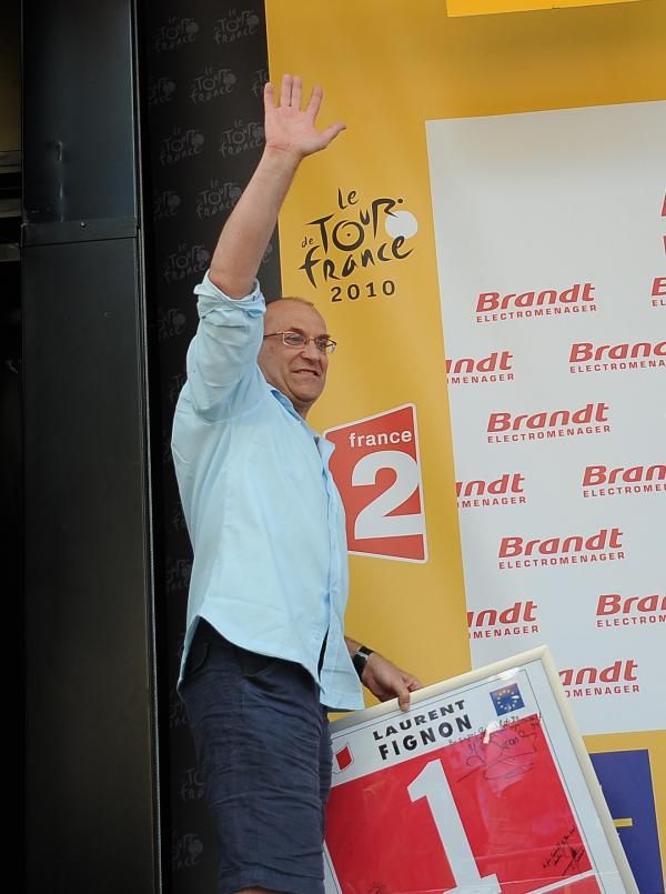 Laurent Fignon was presented with a special combativity prize at Bagneres de Luchon