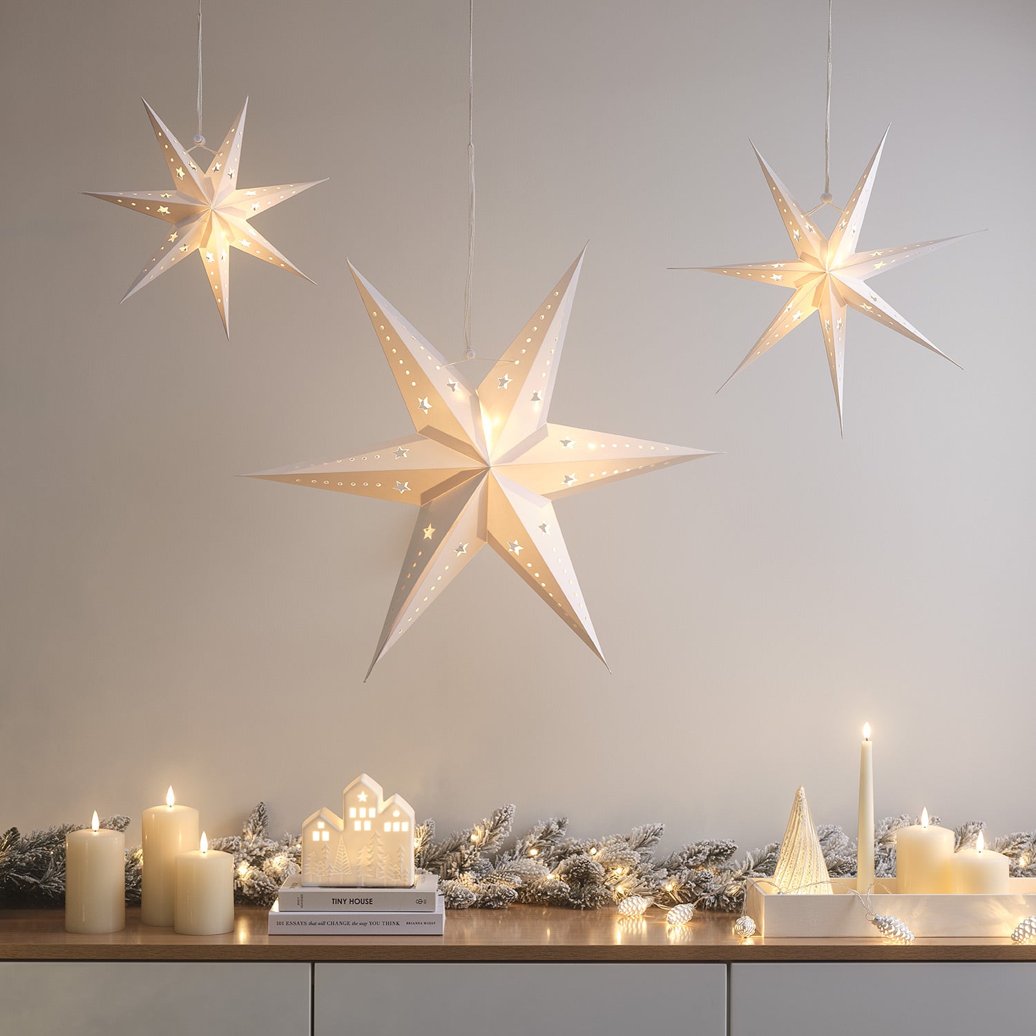 Paper Star Decoration Trio