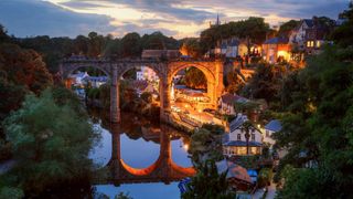 The Knaresborough Viaduct, near Harrogate, at night