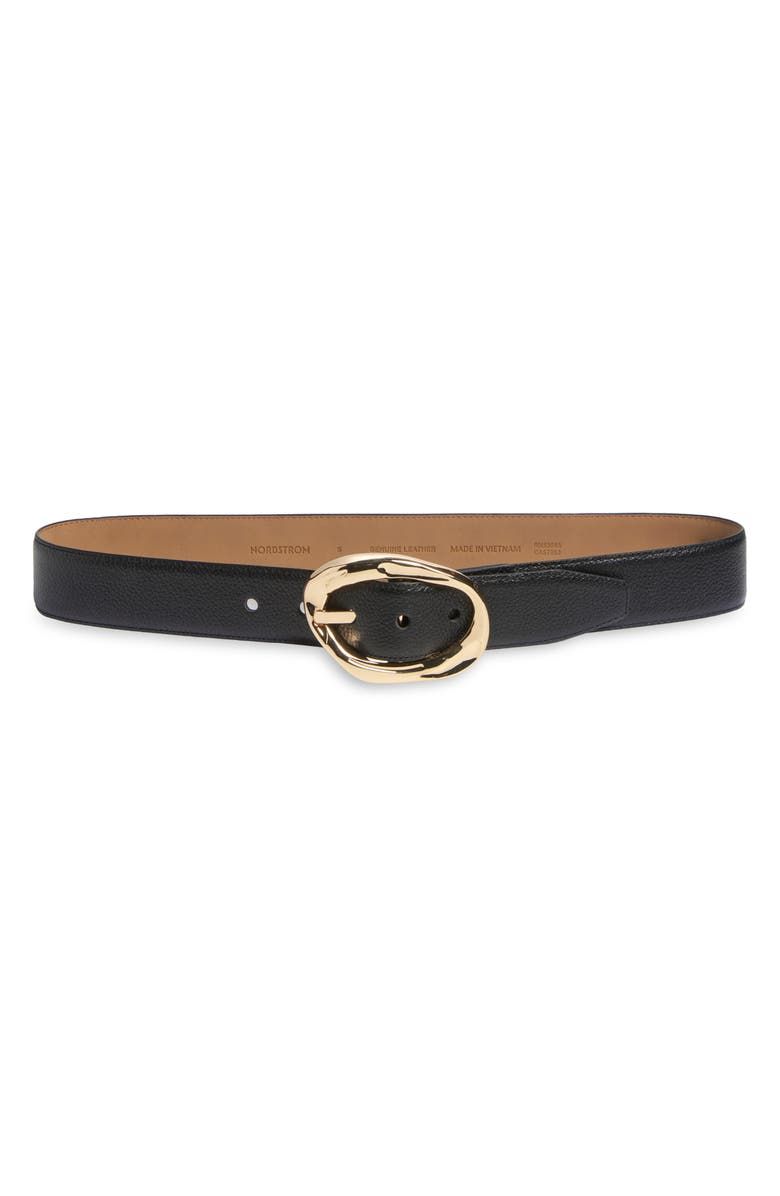 Cora Oval Buckle Leather Belt