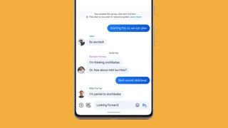 Une discussion de groupe dans Google Messages