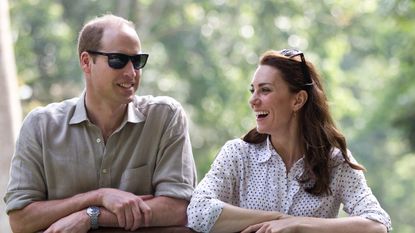 The Royal Family: Prince William, Duke of Cambridge and Catherine, Duchess of Cambridge ride in an open air Jeep on a safari at Kaziranga National Park on April 13, 2016 in Guwahati, India