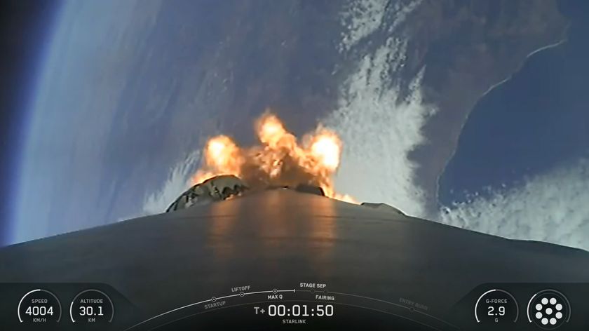 A SpaceX Falcon 9 rocket carries 24 of the company&#039;s Starlink internet satellites to orbit from California&#039;s Vandenberg Space Force Base on Sept. 13, 2025.