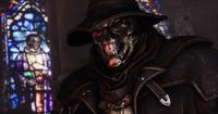 Closeup of a Witchfire Preyer in a metal mask