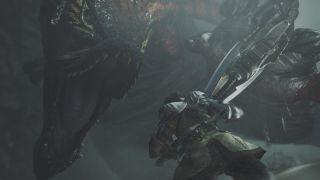 Monster Hunter Wilds monster list - Uth Duna lunging at a hunter.