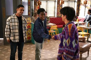 Showing Dillon around triggers some painful memories for Imran (left) in Hollyoaks.