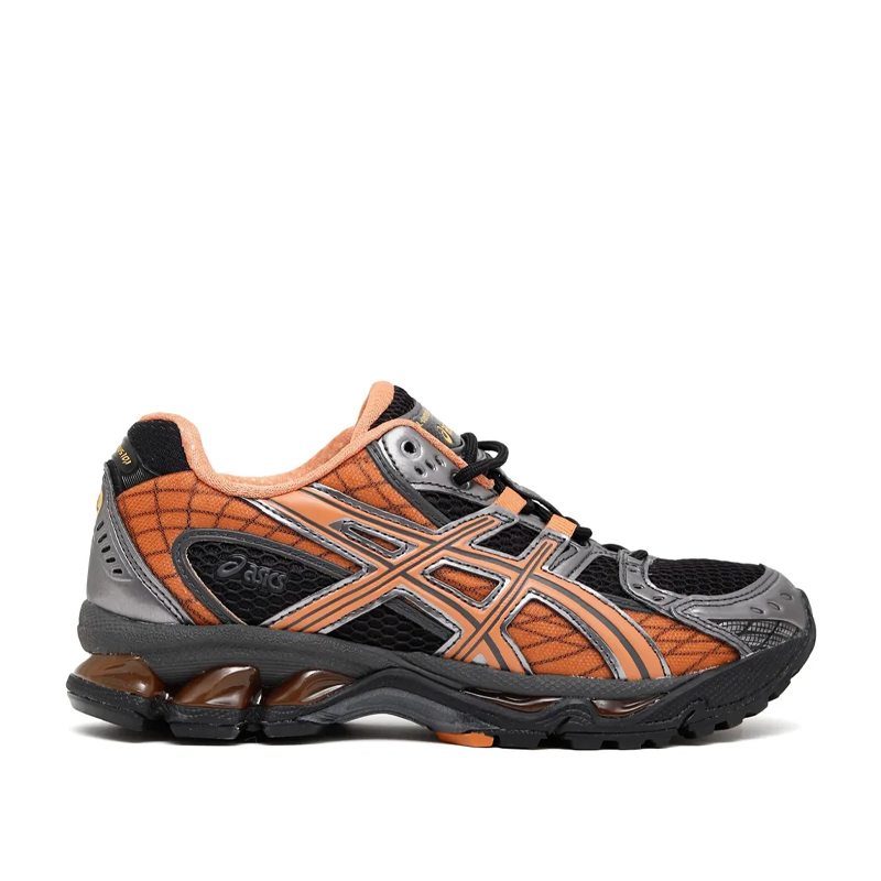 Orange and black chunky trainers, Asics