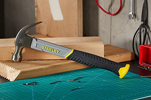 Stanley Fibreglass Claw Hammer, 16oz, Bi-Material Grip for Comfort and Anti-Slip, Stht0-51309,silver