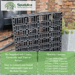 Spudulica Large Capacity Soakaway Kit 400L 1X 400l Crate, Geotextile and Tape