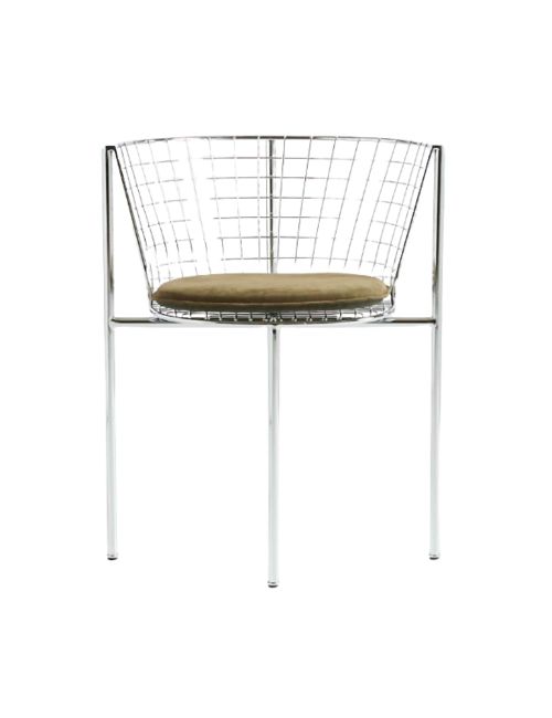 Cassano Metal Dining Chair With Leather Cushion