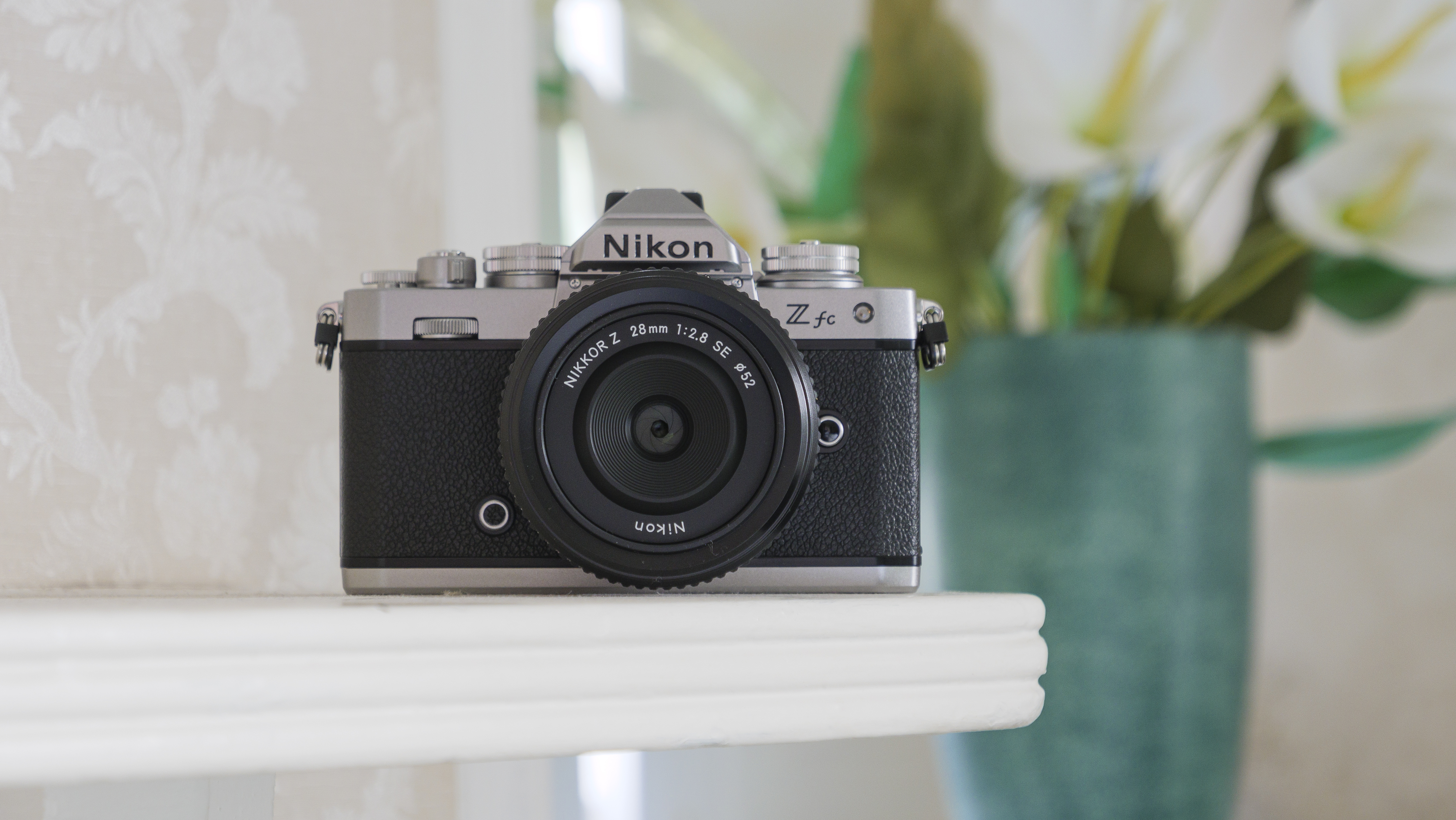 The Nikon Z fc camera on a shelf