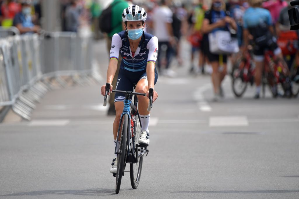 Lizzie Deignan (Trek-Segafredo) rides to the start of La Course by Le Tour de France
