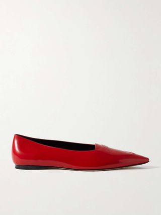 Viv Glossed-Leather Ballet Flats