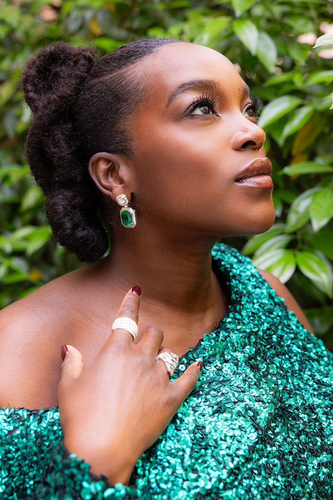 Wunmi Mosaku, star of Sinners, poses in a Louis Vuitton dress ahead of the 2026 Oscars red carpet