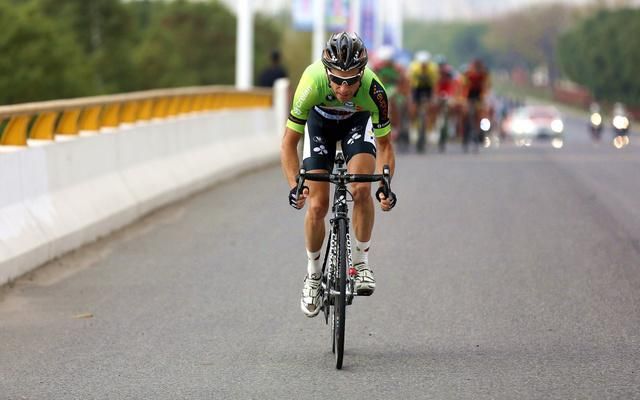 One of the Crelan-Euphony riders going solo.