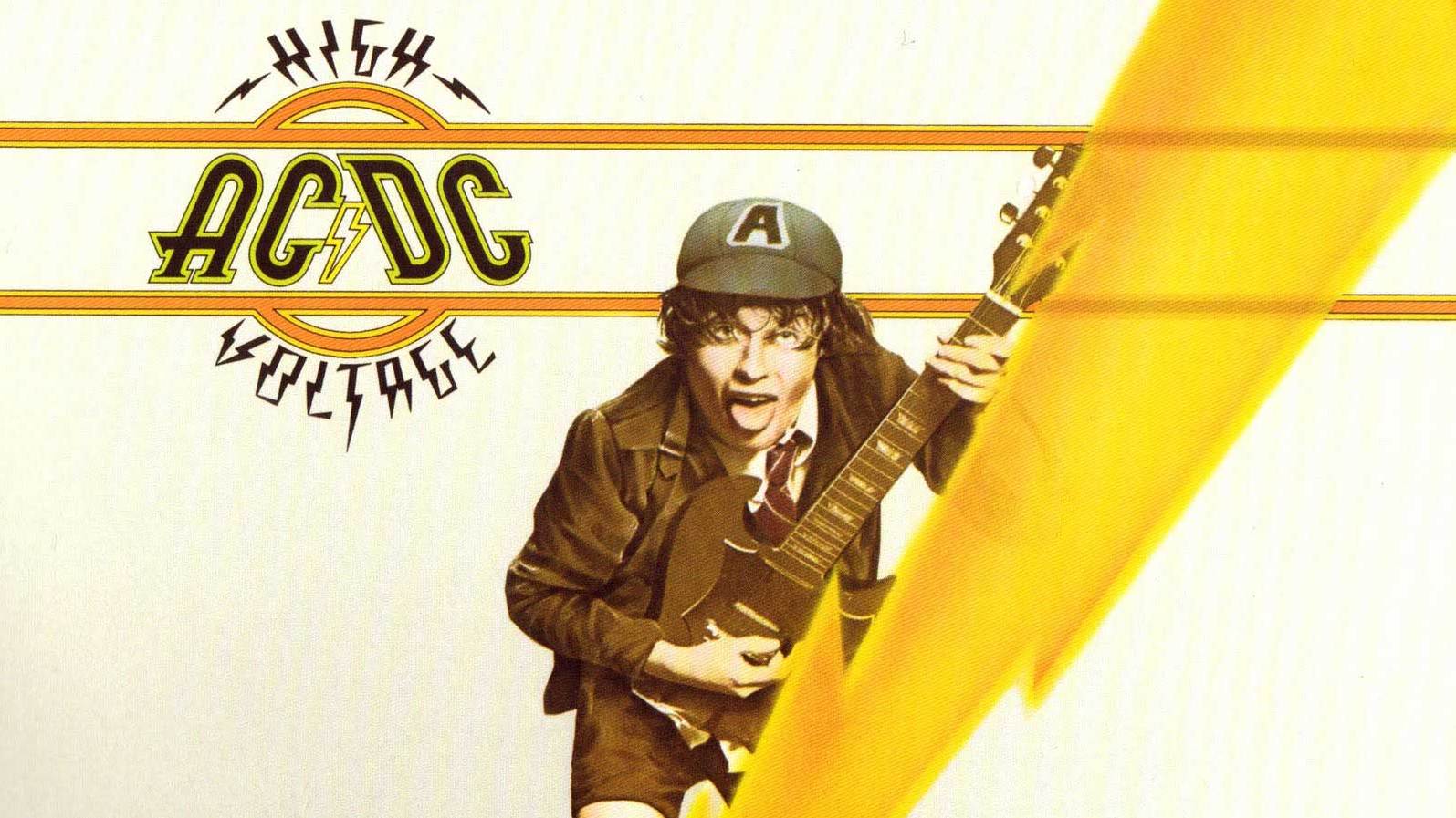 The cover of AC/DC’s debut album High Voltage