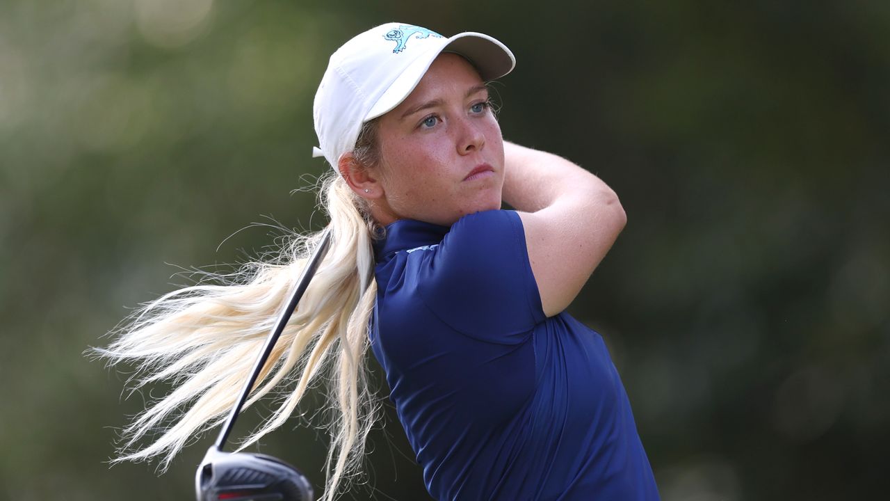 Sara Byrne takes a shot at the Curtis Cup