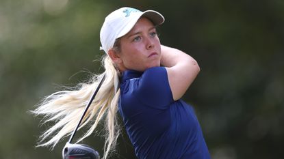 Sara Byrne takes a shot at the Curtis Cup