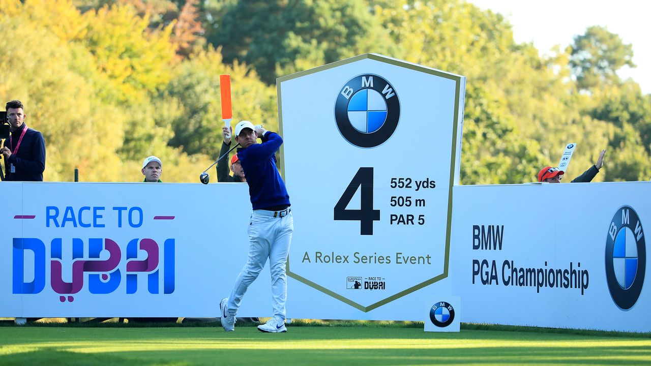 Rory McIlroy hits a tee shot