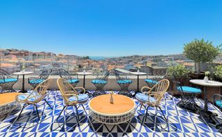 Rooftop view at Hotel Duque de Loulé, Lisbon, Portugal