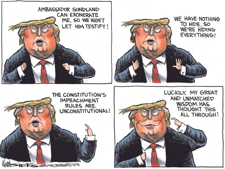 Political Cartoon U.S. Trump Wisdom Stonewalling Impeachment ...