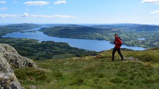 Hiker at Wansfell in the Lake District
