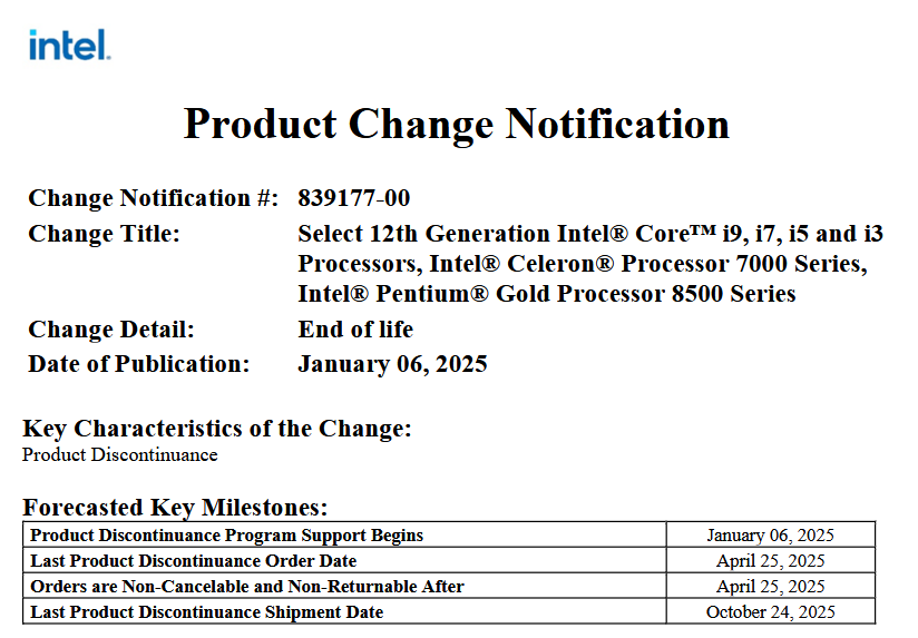 Intel Product Discontinuation 3