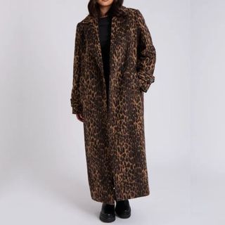 leopard print maxi coat