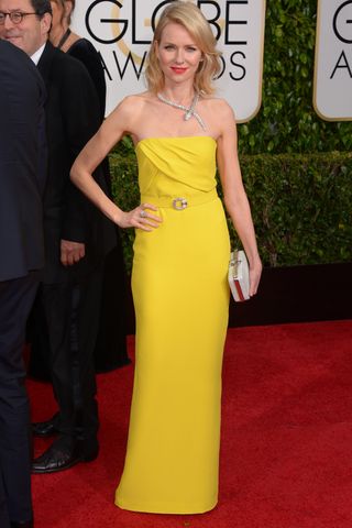 Naomi Watts wears Gucci gown at The Golden Globes 2015