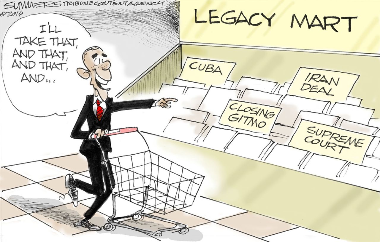 Obama Cartoon U.S. Legacy 2016