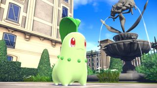 Pokemon Legends: Z-A screenshot of green leaf Pokemon, Chikorita