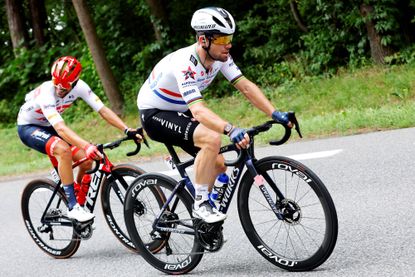 Mark Cavendish wearing the British CHampions jersey