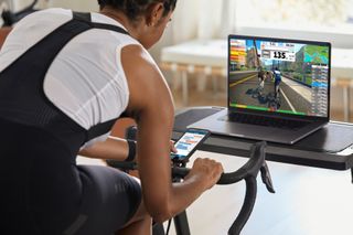 Riders using zwift