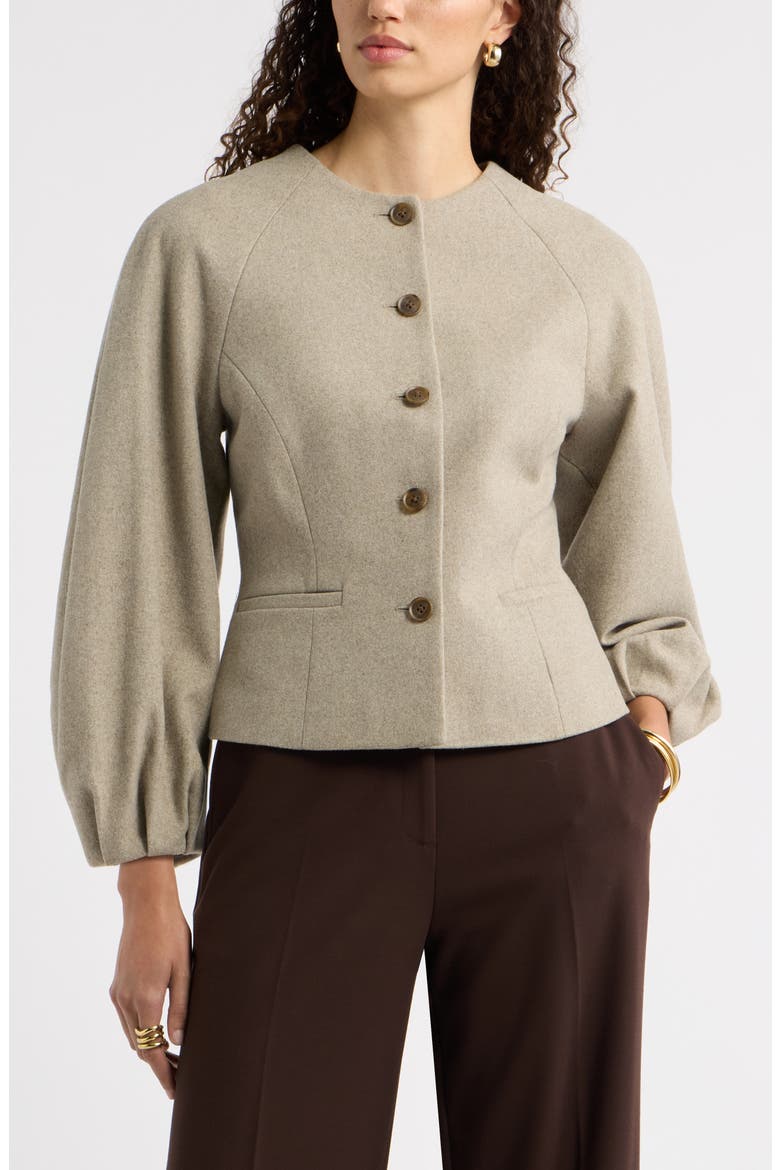 Collarless Sculpted Jacket