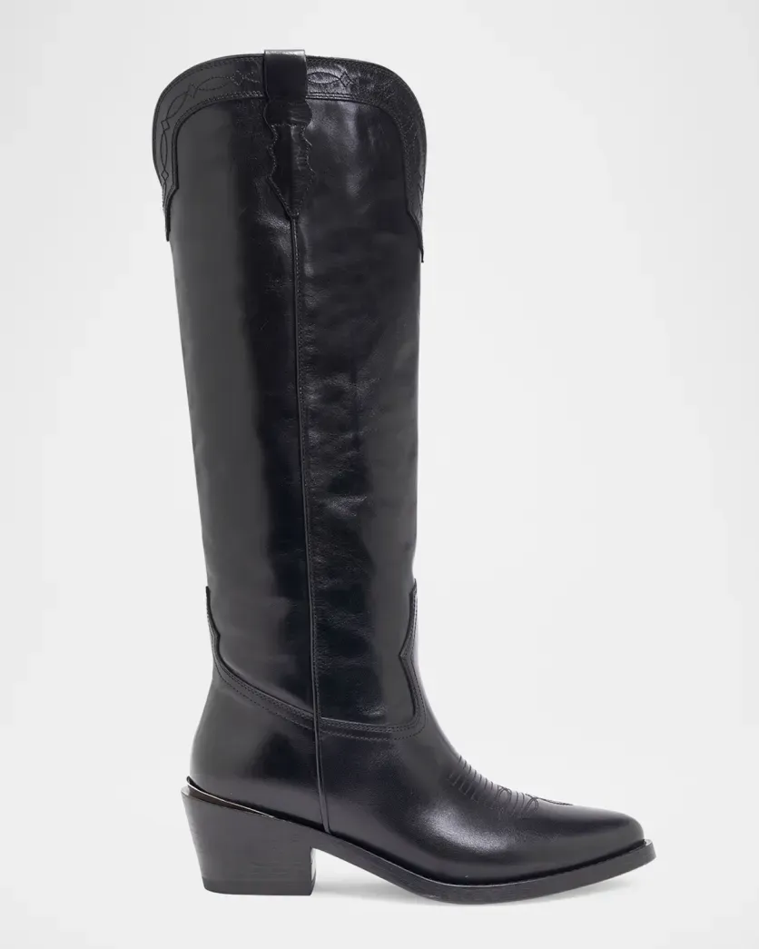Partlow, Selena Calfskin Tall Western Boots