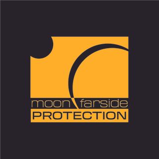 a yellow rectangle with a round black line through it and the text "moon far side protection"