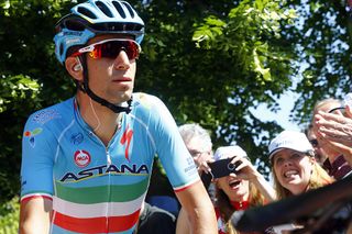 Italian cyclist Vincenzo Nibali of Astana Pro team is pictured before the start of the 10th stage of the 99th Giro d'Italia