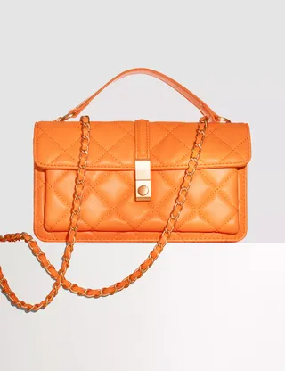 Quilted Chain Strap Cross Body Shoulder Bag