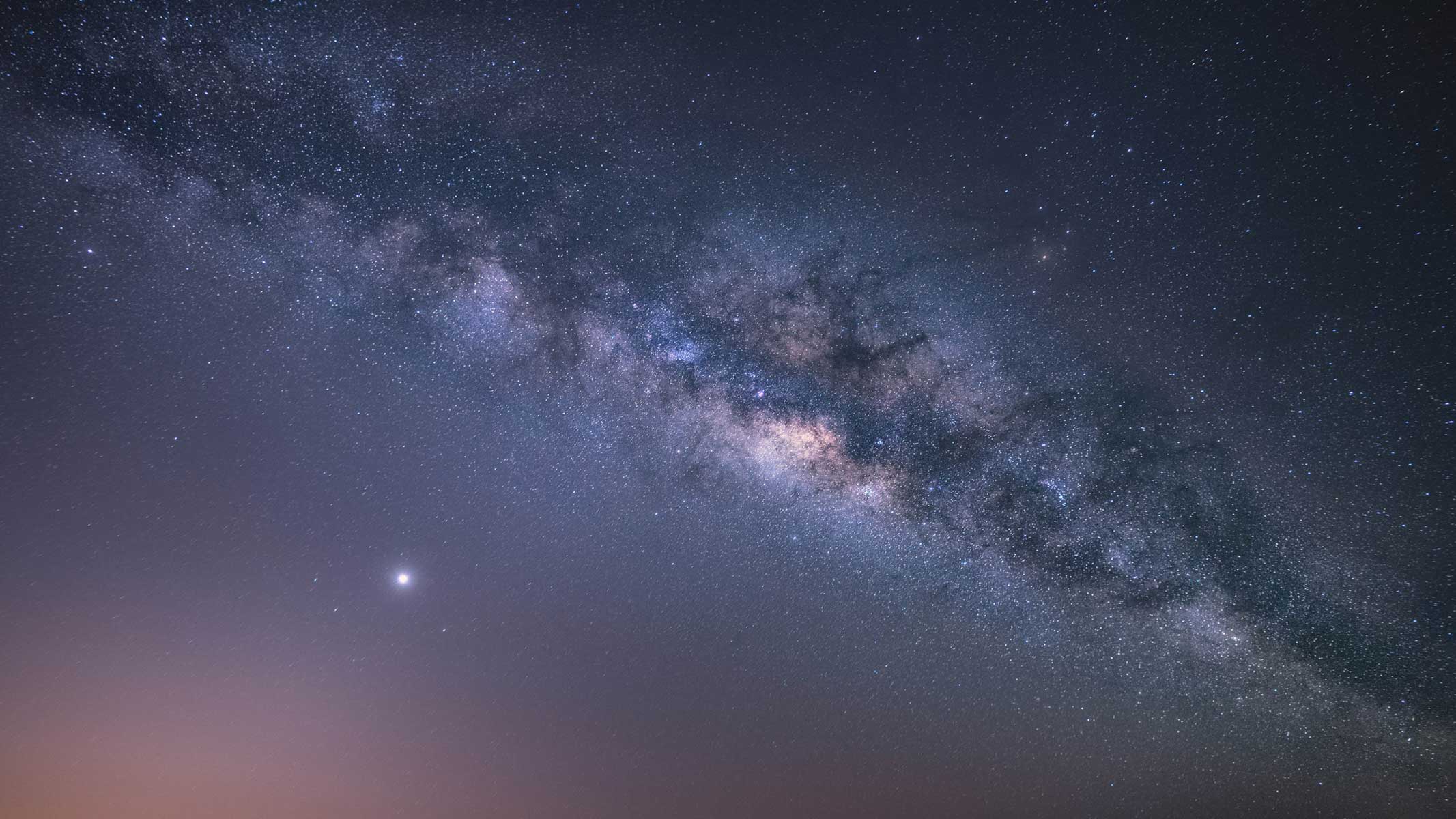 Milky way galaxy stretching across the night sky.