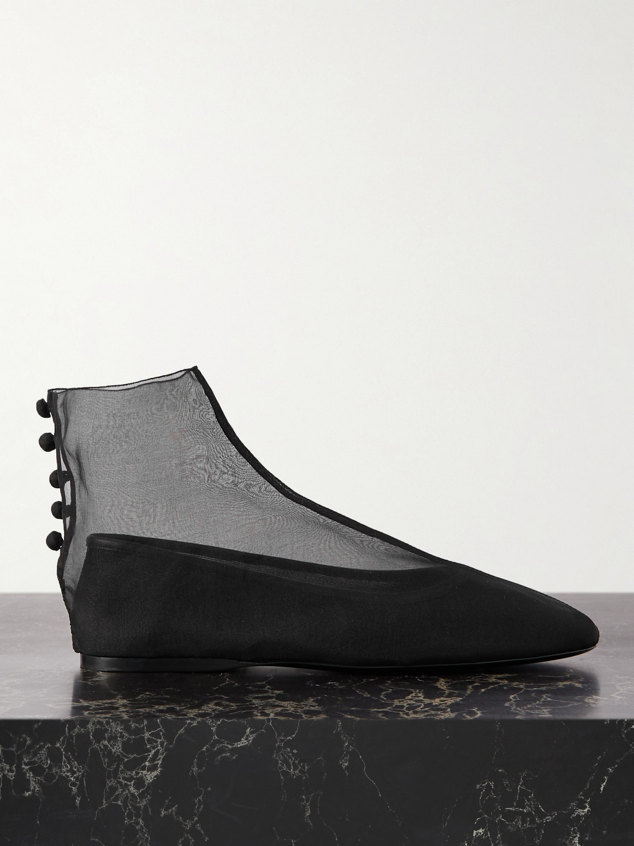 Nymph layered organza ballet flats
