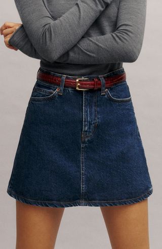 Lydia High Waist Denim Miniskirt