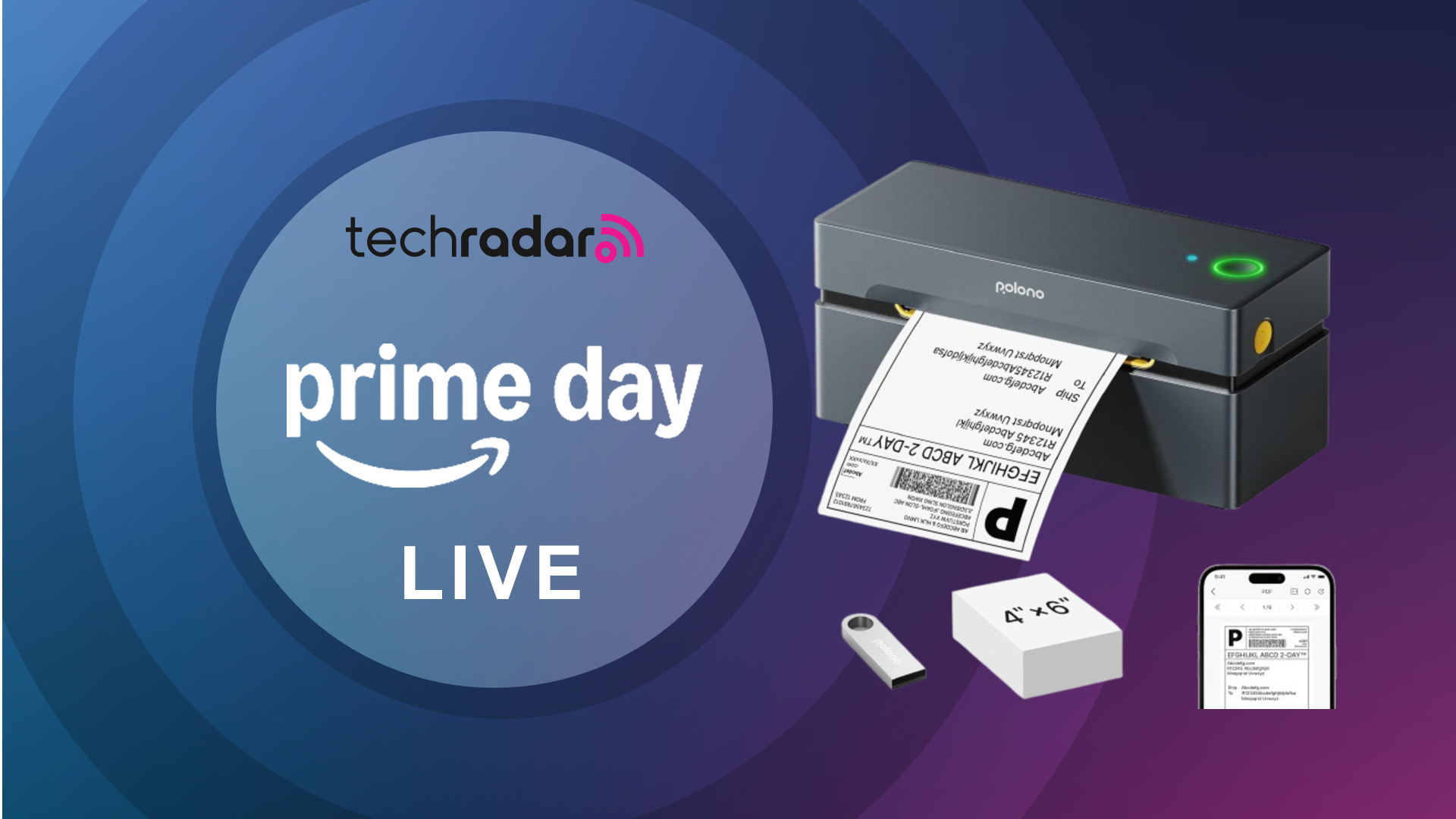 POLONO Bluetooth Thermal Shipping Label Printer prime day