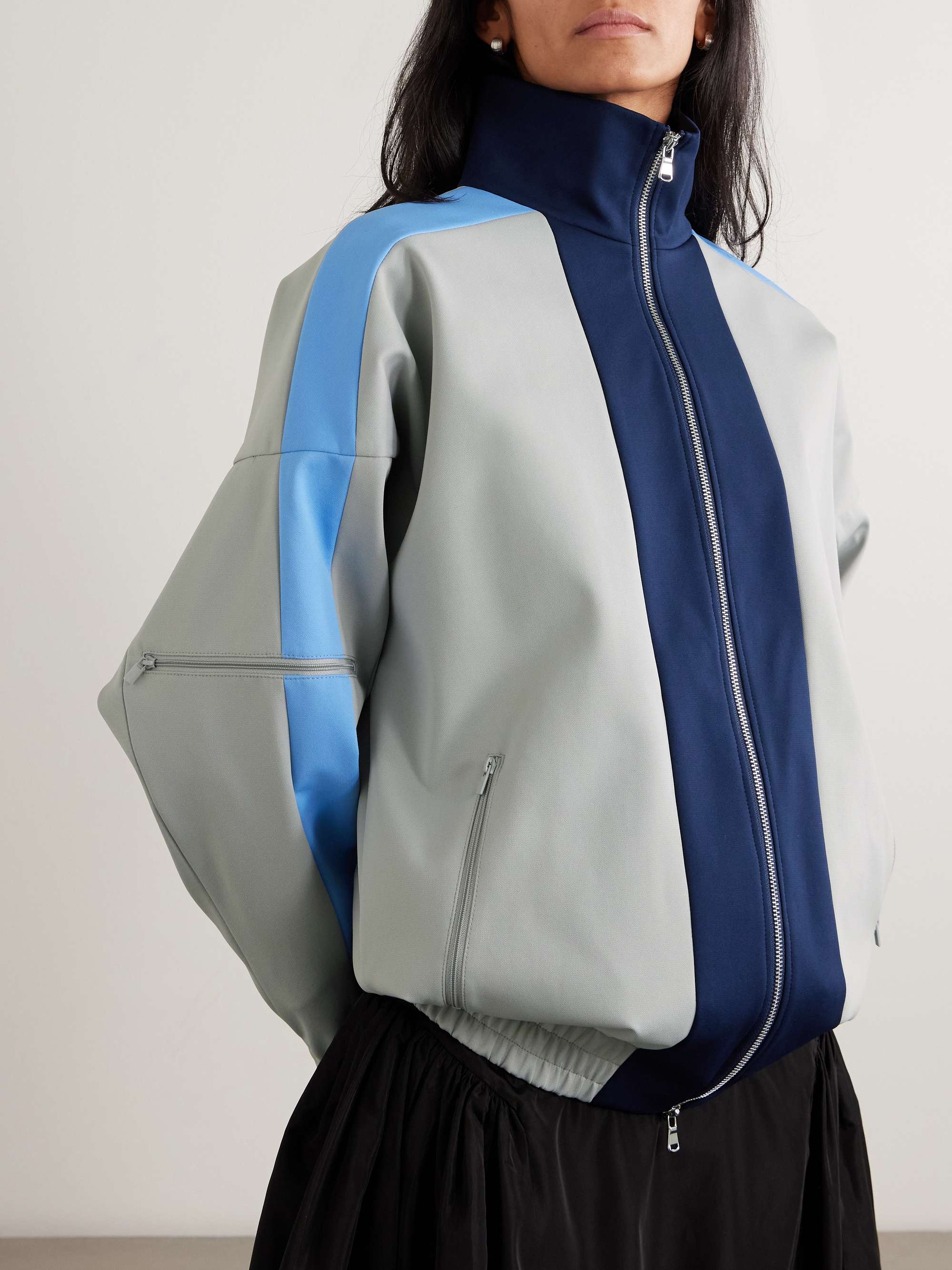 Color-Blocked Jersey Jacket