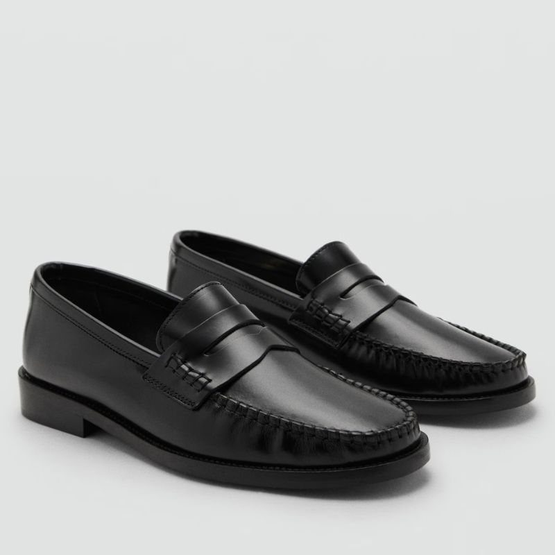 Mango, black loafers