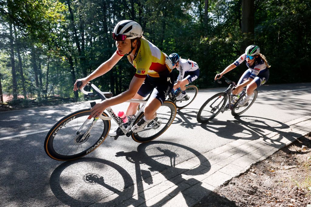 ARNHEM NETHERLANDS SEPTEMBER 10 Lotte Kopecky of Belgium and Team SD Worx Yellow Leader Jersey competes during the 25th Simac Ladies Tour 2023 Stage 5 a 1503km stage from Arnhem to Arnhem UCIWWT on September 10 2023 in Arnhem Netherlands Photo by Bas CzerwinskiGetty Images