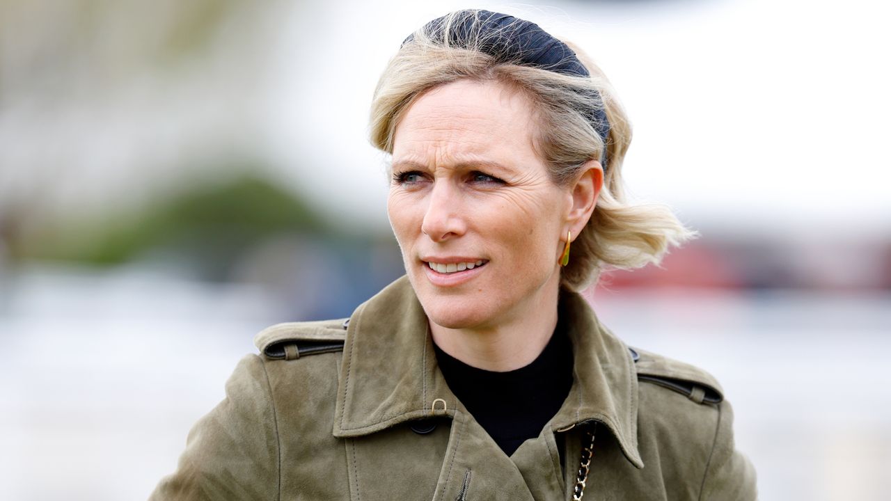 Zara Tindall attends day 2 of the April Meeting at Cheltenham Racecourse on April 18, 2024