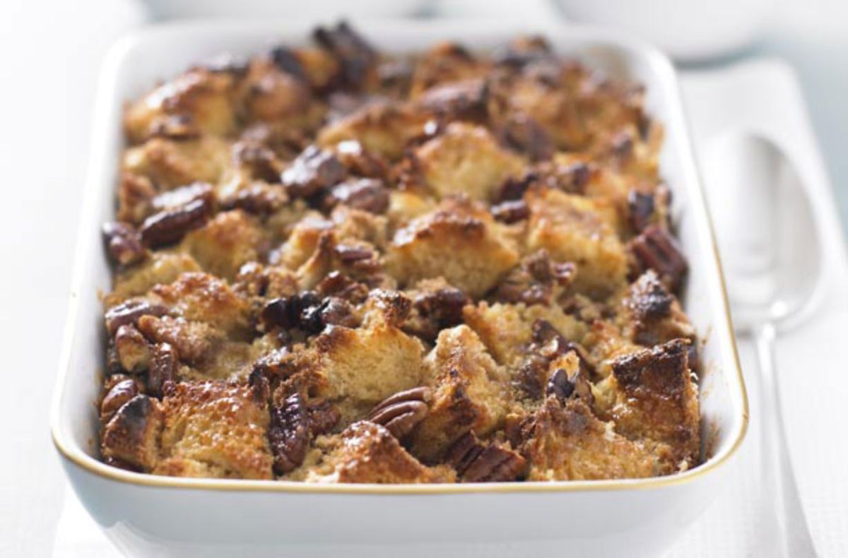 This pecan bread and butter pudding from Hairy Bikers' is scrumptious